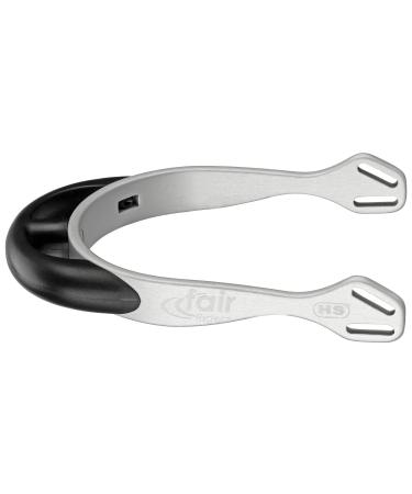 Sprenger Fairrider Spores made of silver aluminum I light and anodized i with curved plastic neck in black i thick and rounded plastic neck