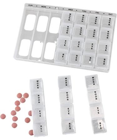 7-Day Pill Box Organizer | 4 Times a Day Morning Noon Evening & Bed | Effective Medicine Planner for Easy International Shipping - Buy Online on GoSupps.com