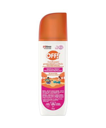 OFF FamilyCare Insect and Mosquito Repellent with Tropical Scent Bug Spray Safe on Outer Surfaces of Clothing 175 mL (Packaging May Vary) 175 ml (Pack of 1) White