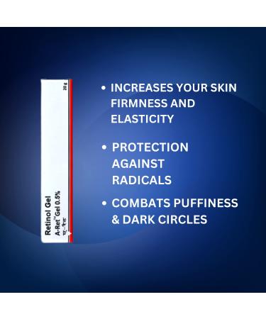 Retinol Gel 0.05% - Anti-Aging Formula for Fine Lines Wrinkles & Scars | 20g Vitamin A Treatment - Buy Online on GoSupps.com