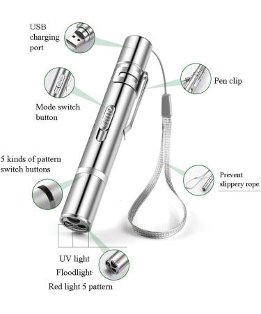 HONGP Cat Toys LED Pointer Cat Toys 7 in 1 Function Cat Chaser Toys -USB Rechargeable Interactive Cat Toys Exercise Multi Pattern Light Toy Training Tool Cat Toys - Buy Online on GoSupps.com