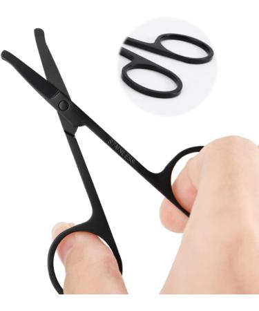 Professional Little Hair Shears for Ears & Noses - 2 Piece Set with Curved Safety Blades & Rounded Tip for Precise Trimming (Silver) - Buy Online on GoSupps.com