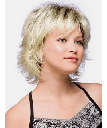 Royalfirst Women's Short Wigs with Tilted Bangs | Fluffy Soft Blonde Wigs - International Shipping Available - Buy Online on GoSupps.com