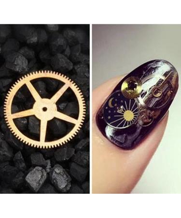 1 Box Metal Gear Stud Sheet Mixed Steampunk Nail Art Decoration Gold Useful and Fashion - Buy Online on GoSupps.com
