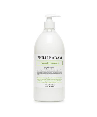 Phillip Adam Fragrance Free Conditioner for Hydration & Enhanced Shine - No Parabens - For All Hair Types - Enriched with Apple Cider Vinegar - 33.8 Ounce