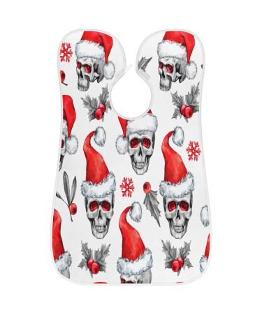 Skeleton Christmas Hat Beard Bib Apron | Non-Stick Waterproof Hair Catcher for Men | Shaving & Trimming Grooming Cloth with Suction Cups | Perfect Gifts for Men - Buy Online on GoSupps.com
