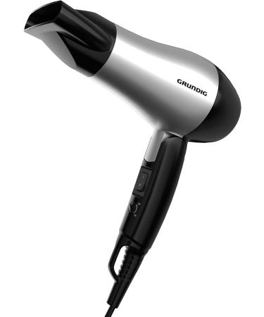 Grundig HD 2200 Sports Hairdryer | 1200W Travel Blow Dryer | Dual Temperature & Airflow | Lightweight & Foldable | Global Use - Silver/Black/Gray - Buy Online on GoSupps.com