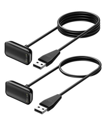 Amzpas 2 Pack Replacement Charger Cable for Fitbit Charge 5/ Fitbit Luxe Fitness Tracker with Reset Button 3.3ft Soft Durable USB Charging Cable Two Size for Choice (3.3ft/1.64ft)