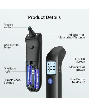 Buy Contactless Infrared Thermometers for All Ages - 2-in-1 Ear & Forehead Thermometer | Easy to Use & Accurate - Buy Online on GoSupps.com