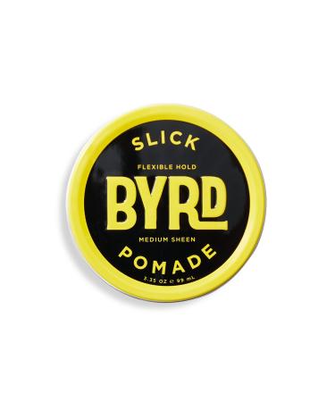 BYRD Slick Pomade - Flexible Hold  Medium Sheen  For All Hair Types  Mineral Oil Free  Paraben Free  Phthalate Free  Sulfate Free  Cruelty Free  3.35 Oz (3.35oz  Yellow) 3.35 Fl Oz (Pack of 1) Yellow