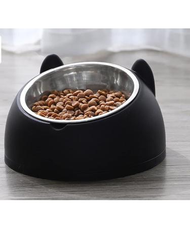 2 Pack Stainless Steel Pet Cat Bowl Cat Food Bowl Cat Water Bowl (200 ml black+white) black+white 200 ml - Buy Online on GoSupps.com