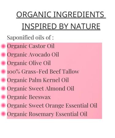 Artisanal Sweet Orange Rosemary Bar Soap - Handcrafted with Grass-Fed Beef Tallow & Organic Oils - Unique Scented Soap - USA Made - 3 Pack - Buy Online on GoSupps.com