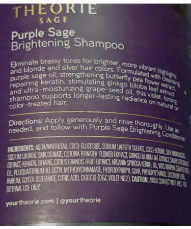 Theorie SAGE Brightening Shampoo for Blonde Silver & Highlighted Hair | 27 fl oz - Best International Shipping - Buy Online on GoSupps.com