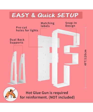 122 cm Illuminated Letter F - Large Marquee Light for Baby Care Birthday Engagement Wedding & Party Decorations - 4ft Marquee Letter - Buy Online on GoSupps.com