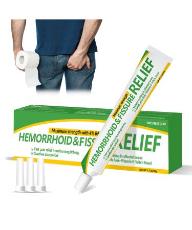 Hemorrhoid and Fissure Cream Hemorrhoidal Ointment for Fast Acting Itch Swelling and Maximum Strength Pain Relief(1 Pack 1 Count(1pack)