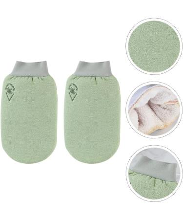 Exfoliating Bath Scrubs - 2pcs Green Scrub Gloves for Men & Women | Dead Skin Remover & Massage Shower Accessories | International Shipping - Buy Online on GoSupps.com