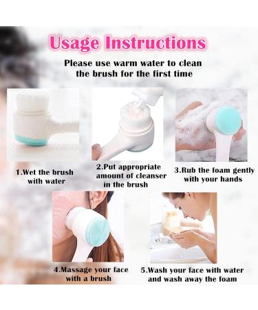 THi 2 in 1 Facial Cleansing Brush Set - Double Sided Manual Face Exfoliator for Deep Cleansing and Skin Care Massage - Gentle Exfoliating Brushes for Face - Buy Online on GoSupps.com