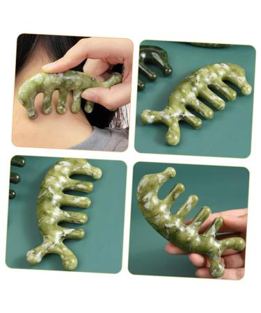 Jade Acupuncture Massage Comb | 3D Head Massage Tool for Stress Relief & Hair Care - Buy Online on GoSupps.com