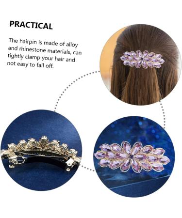 MAGICLULU Rhinestone Spring Hair Accessories Sparkle Hair Clips Bride Hair Clip Girl Hair Accessories Vintage Hair Barrettes Hair Decoration Alloy Delicate Big Hairpin Miss Purple - Buy Online on GoSupps.com