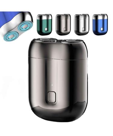2024 New Upgrade Pocket Shaver USB Mini Shavers for Men IPX6 Waterproof Compact Electric Shaver Electric Mini Portable Razor Double Head Razor for Home Car Travel (Gray)