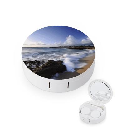 Contact Lens Case Puerto Rico - Beach Print Plastic Contact Lens Case contact Lens Care Box ontact Lens Travel Box