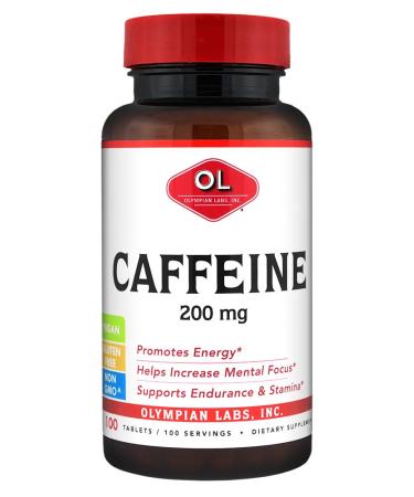 Olympian Labs Caffeine, 200 mg, 100 Tablets