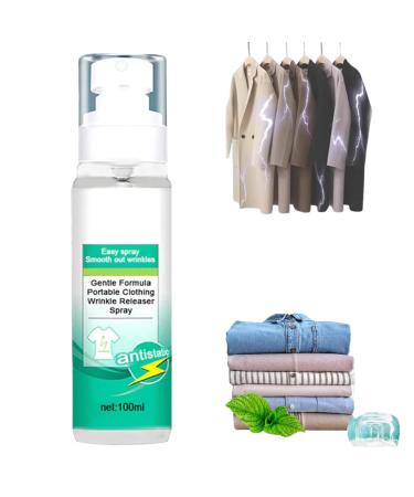 Gentle Formula Portable Clothing Wrinkle Releaser Spray Anti Static Spray for Clothes Anti-Static & Deodorizing Clothes Refresher Spray Travel Size (1Pcs)