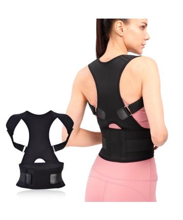 Wangjinjie's posture correction back women and men back straight baking posture corrector lumbar spine adjustable backstream corrector create an upright and self -confidence in black