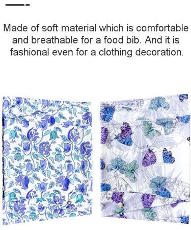 Zalati Women's Bib - 2 Piece Dining Room Scarf Reusable Clothing Protection with Butterfly & Flower Design - Buy Online on GoSupps.com