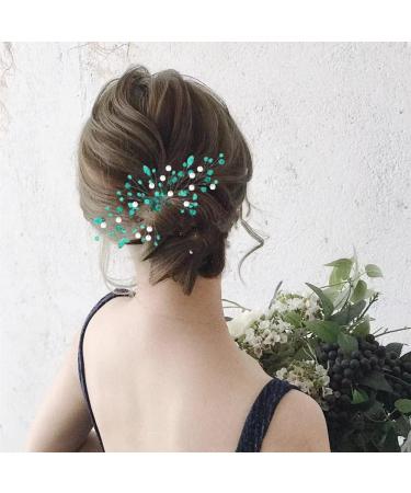 ISLHJDD Bridal Diamante Emerald Green Green Hair Accessories Bridesmaid Hair Accessories Wedding Hair Accessories Vine Crystals Hair Ornament Hair Vines Decorative Hair Accessories for Brides Girls - Buy Online on GoSupps.com
