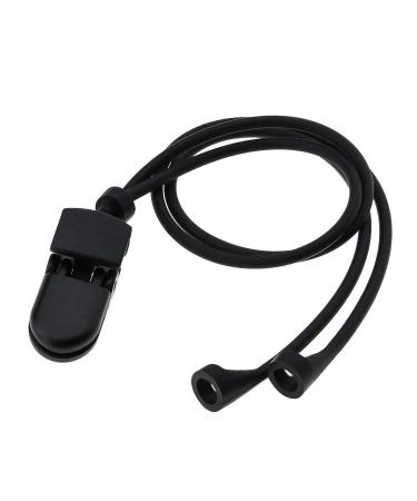 Hearing Aid Clip Holder Anti-lost Lanyard Safety Retainer Retention Cord Protector Silicone Black for Adults Seniors Kids