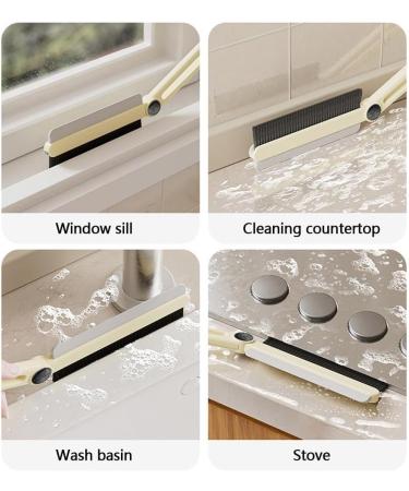 Multi-Function Rotating Crevice Cleaning Brush Hard Bristle Crevice Cleaning Brushes with Scraper 25 Degree Rotating Cleaning Brush for Toilet Bathroom Sink Window (2pcs White) - Buy Online on GoSupps.com