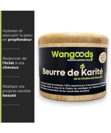 Pure Shea Butter Wangoods 180 g - 100% Natural Native to Atacora Benin No Additives or Preservatives Eco-friendly Bamboo Pot - Buy Online on GoSupps.com