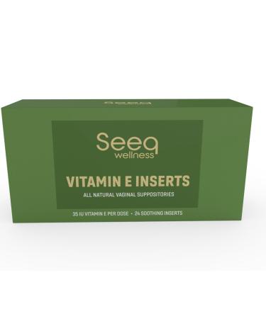 Vitamin E Suppositories - Vaginal Dryness and Iritation Relief - Menopause Support - All Natural Feminine Care - 35 IU - 24 Count
