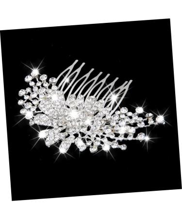 Angoily Bridal Wedding Hair Comb Slide Clip Rhinestone Hair Comb Floral Rhinestone Hair Pin Silver Accessories Bride - Buy Online on GoSupps.com