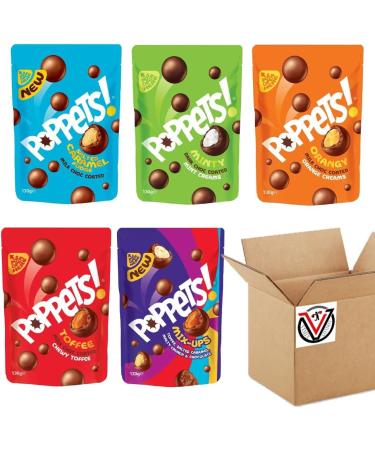 05 Mixed Poppets Mix-Ups Orange Creams Mint Creams Chewy Toffee Salted Caramel Fudge Pouch Share Bags - Buy Online on GoSupps.com