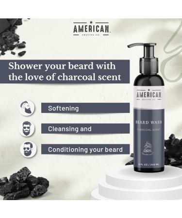 Beard Wash for Sensitive Skin | American Shaving Co | Charcoal Infused | Softens Beard Eliminates Dandruff & Frizziness | 8 oz - Buy Online on GoSupps.com