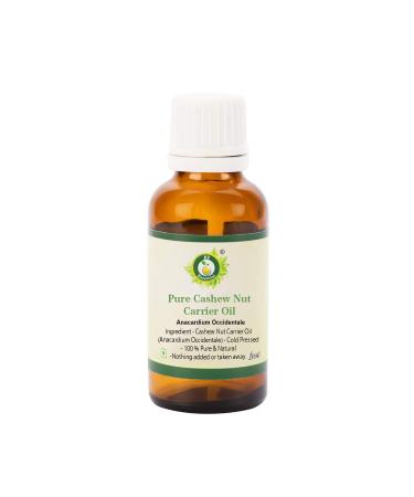 R V Essential Pure Cashew Nut Carrier Oil 30ml (1.01oz)- Anacardium Occidentale (100% Pure and Natural Cold Pressed)