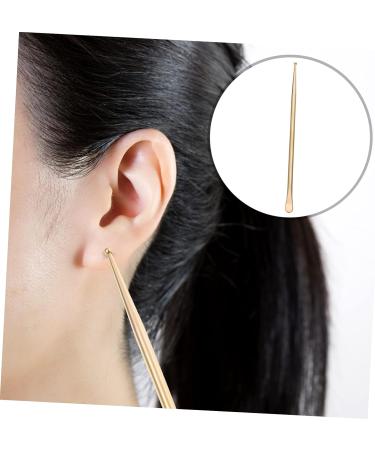 3 Pcs Reflexology Auricular Probe Set | Face & Body Massage Tools | Ear Stimulator & Detecting Pen | Pure Copper | Golden Finish | 13.3x0.6cm - Buy Online on GoSupps.com