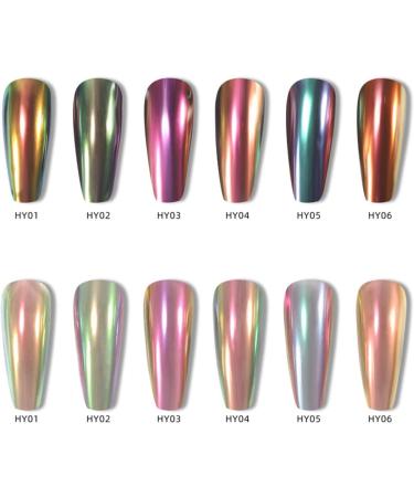 Shop Roseflower Chrome Nail Powder - 6 Colors Holographic & Aurora Effects | International Shipping Available - Buy Online on GoSupps.com