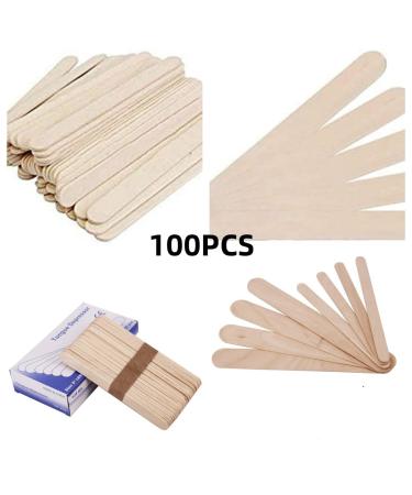 100 Pcs Wooden Wax Spatula Sticks | Mouth Spatula for Hair Removal & Eyebrows | 15 x 1.8 cm - Ideal for Waxing & Ice Cream - Buy Online on GoSupps.com