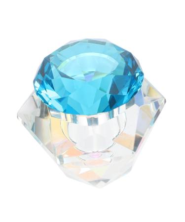Ipetboom 1pc Nail Art Crystal Cup Manicure Crystal Cup Liquid Powder Mixing Cup Clear Nail Polish Nail Gel Polish Nail Diamonds Glass Nails Cup Nail Art Cup Nail Liquid Cup Matte 5.5x5.5cm Blue