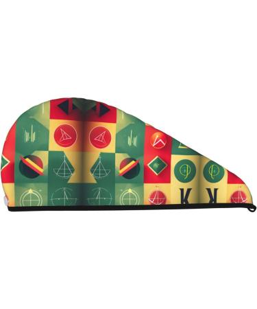 Quick-Dry Coral Velvet Hair Cap - School Math Symbols | Perfect Travel Towel Wrap for Men & Women - Buy Online on GoSupps.com