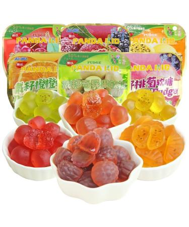 7 Flavors Fruit Juice Soft Candy Orange Gummy Candy Peach Grape Sugar Candy Snacks Peeling Fudge Instant Healthy Fruit Dessert Wedding Candies Chinese Casual Snacks Snack Gift (White peach 3bag) White peach 3bag