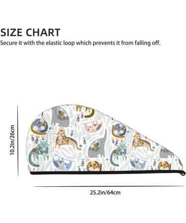 Hair Towel Wrap - Quick Drying Towel Turban with Button | Cute Colorful Animal Design for Effortless Hair drying - Buy Online on GoSupps.com