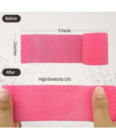 Self Adhesive Bandage Medical Tape - Elastic & Breathable First Aid Roll for Ankle Sprains 2x5 Yards 12 Pack (Rose Red) - Flexible Sports Use - Buy Online on GoSupps.com