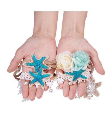 PandaHall Seashell Headband - 2 Strand Mermaid Sea Star Hairbands for Boho Wedding - Buy Online on GoSupps.com