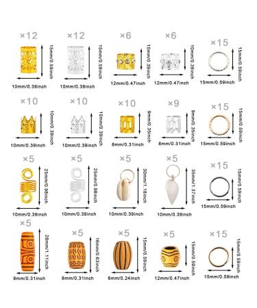 175 Pcs Hair Jewelry for Locs Dreadlock - Metal Hair Cuffs, Rings, Beads, and Clips - Braid Accessories - Buy Online on GoSupps.com