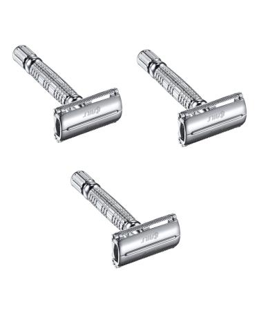 Minkissy 3st Manual Razor Razor Hobel Handle Double Razor men's razor Face raspers Manual beard trash razor razor in the old style metal double -side knife double -edged