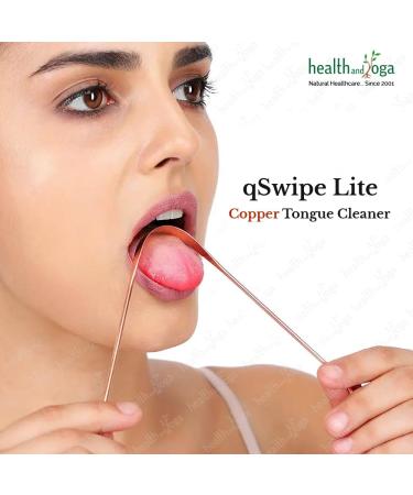Buy HealthAndYoga qSwipe Lite Copper Tongue Cleaners - 6 Pack for Bad Breath Relief & Oral Hygiene - Buy Online on GoSupps.com